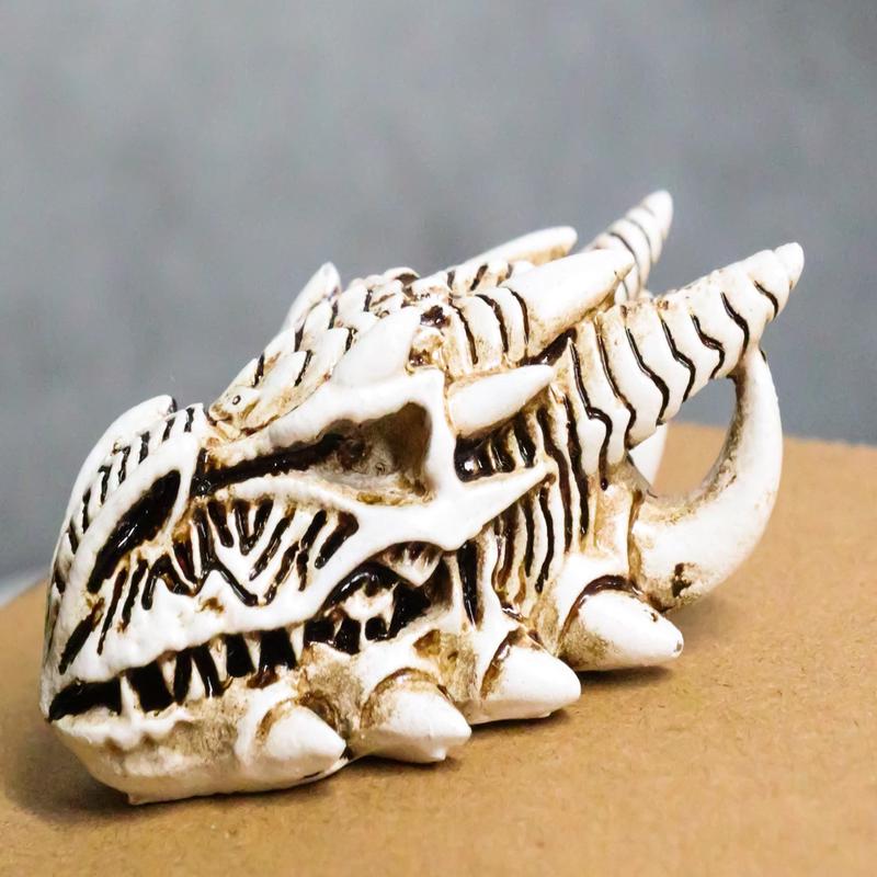 Miniature Tribal Tattoo Demon Horned Dragon Skull Figurine Fantasy Dragons Lair