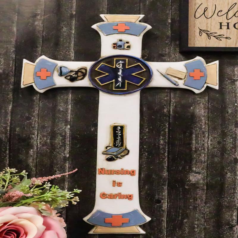 Nursing Is Caring Physician Medic Stethoscope Doctor Nurse Surgeon Wall Cross