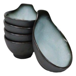 Pack Of 5 Blue Sky Stars Seikai Small Ponzu Miso Soup Bowls With Handle 5oz