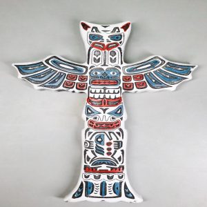 Tribal Native Indigenous Tiki Animal Totem Pole Wall Cross Decor Plaque