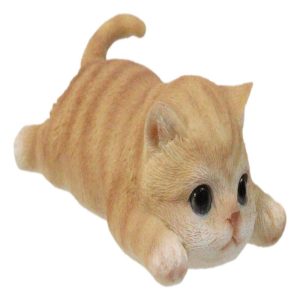 Adorable Resting Feline Orange Tabby Cat Kitten Magnetic Figurine 4.25"L