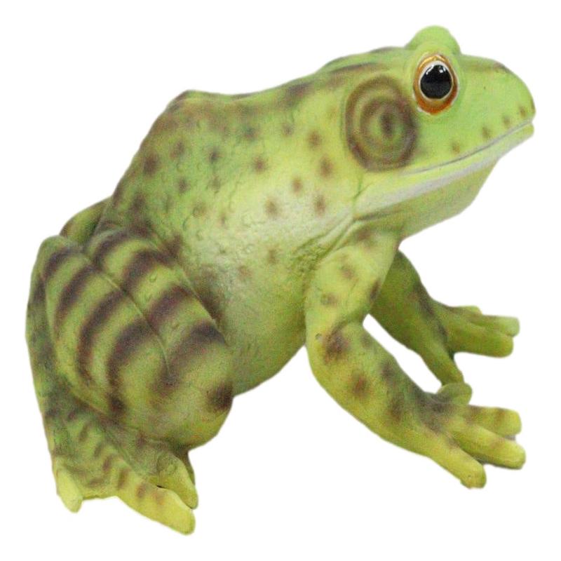 Amphibian Wild Creatures Realistic Green Frog Decorative Figurine