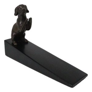 Brass Metal Adorable Begging Labrador Retriever Dog Door Stop Stopper Wedge