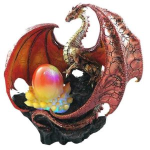 Elemental Magmanite Blood Diamond Dragon LED Light Egg Crystal Relic Statue