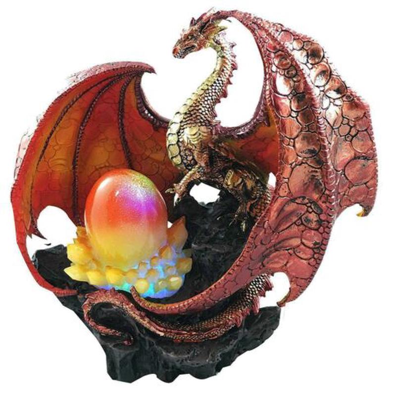 Elemental Magmanite Blood Diamond Dragon LED Light Egg Crystal Relic Statue