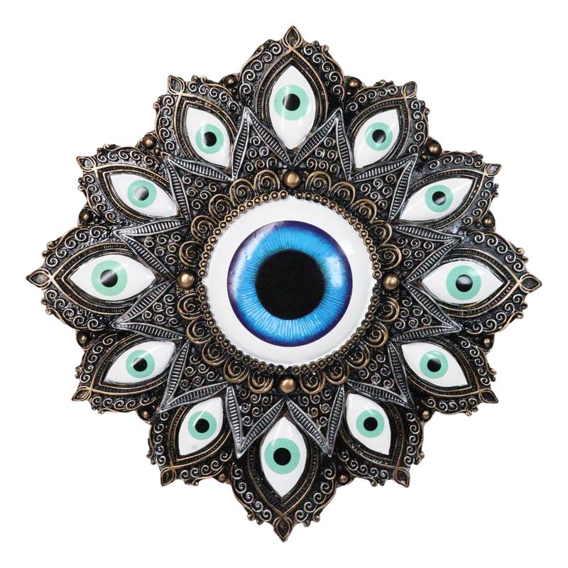 Evil Eye Of Providence With Geometric Sacred Symbols Decorative Wall Plaque