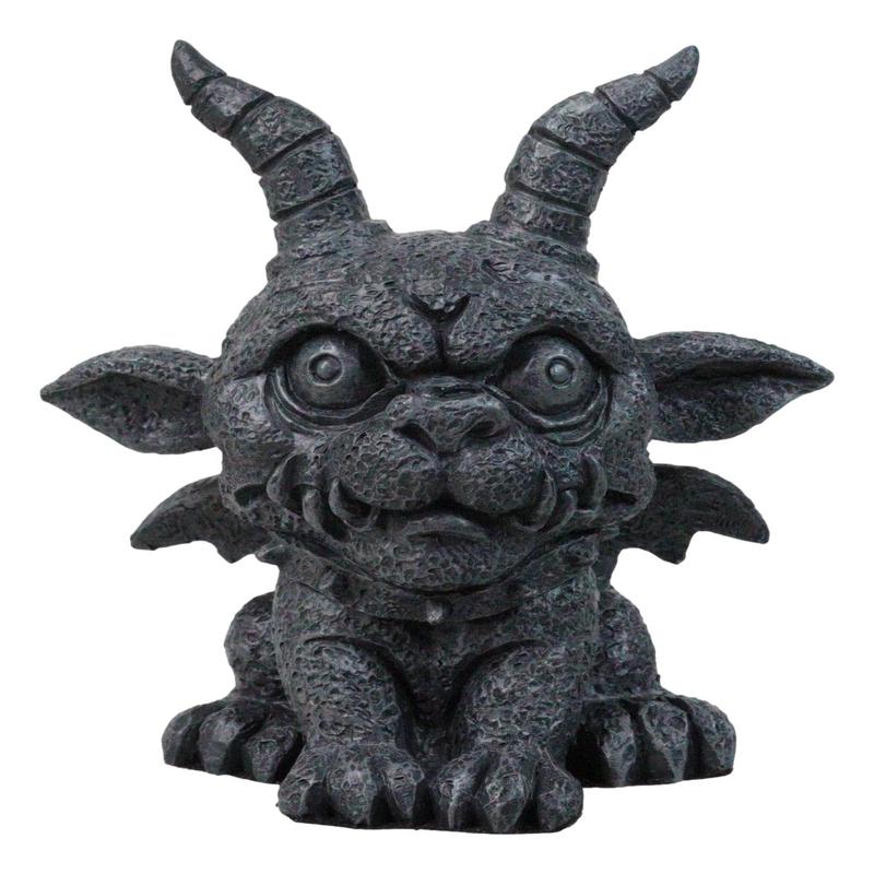 Gothic Agamon Bulldog Horned Gargoyle Figurine 5" H Mythical Fantasy Talisman