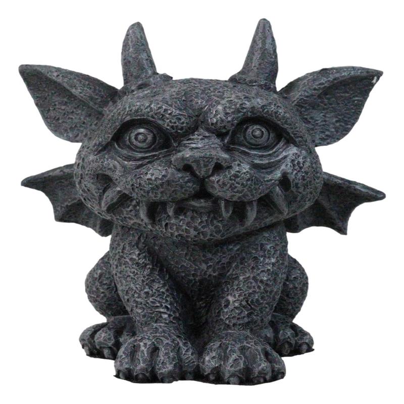 Gothic Horned Bat Cat Gargoyle Bast Figurine 4.5" H Mythical Fantasy Talisman