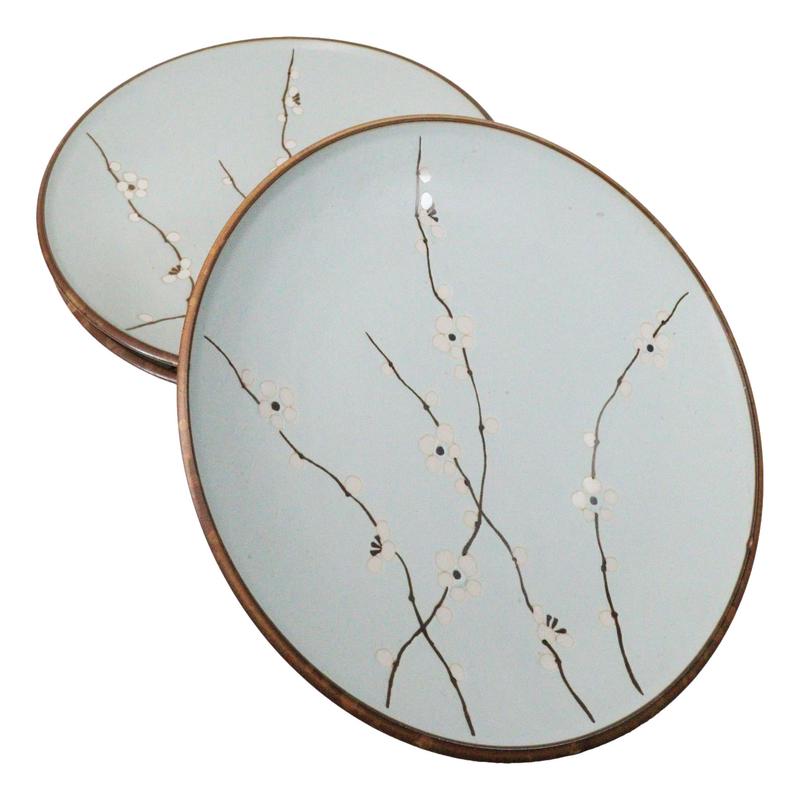 Made In Japan Ceramic Soushun Sakura Cherry Blossoms Large Dinner Plates 11"D