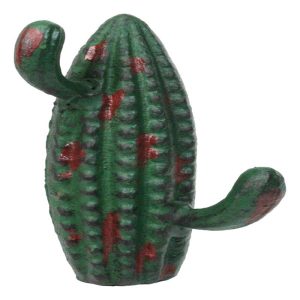 Pack Of 2 Cast Iron Rustic Southwestern Desert Cactus 2-Pegs Double Wall Hook