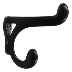 Pack Of 4 Cast Iron Black Traditional School House Double Peg Wall Hooks Accent