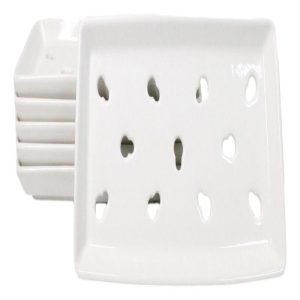 Pack Of 6 Ceramic White Neta Zara Sushi Case Plates With Drip Holes 8" By 4"