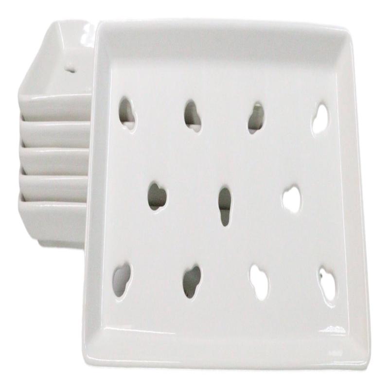 Pack Of 6 Ceramic White Neta Zara Sushi Case Plates With Drip Holes 9" By 5"