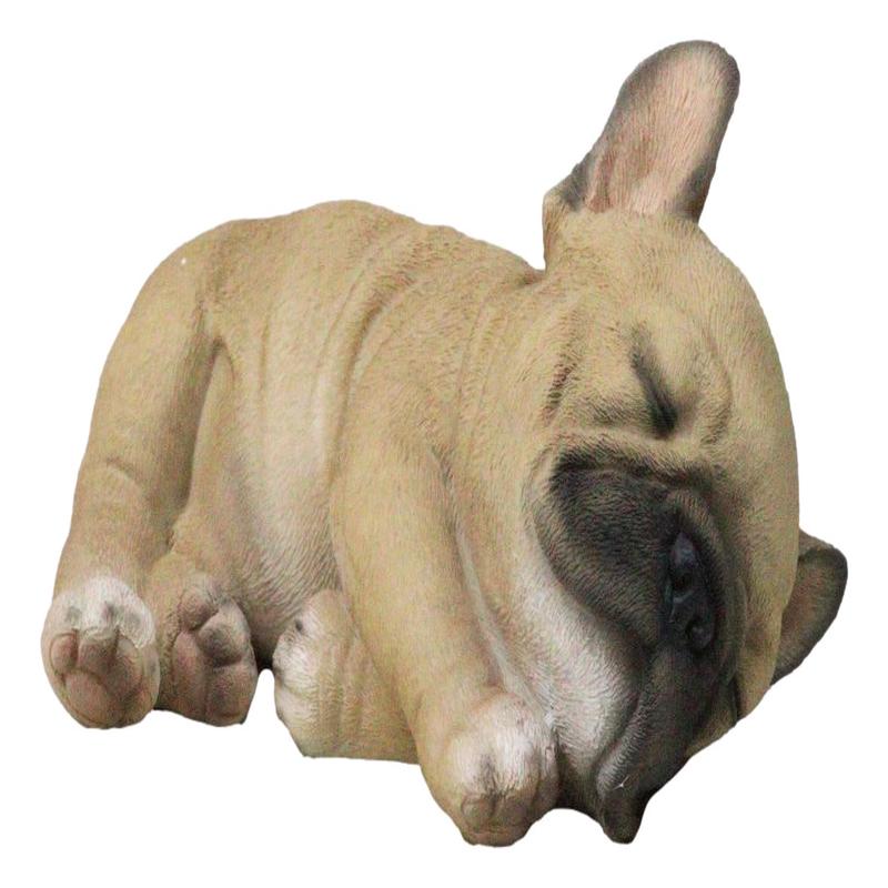 Realistic Adorable French Bulldog Dog Puppy Sleeping Figurine 6.75"Long
