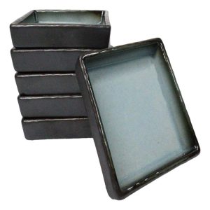 Set Of 6 Blue Sky Stars Seikai Art Ceramic Square Condiment Sauce Dishes 2oz