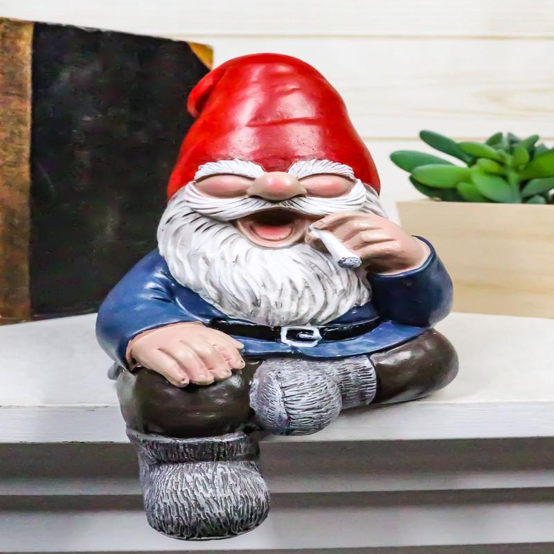 Whimsical Gypsy Life Mr Gnome Dwarf Stoner Smoking Stash Shelf Sitter Figurine