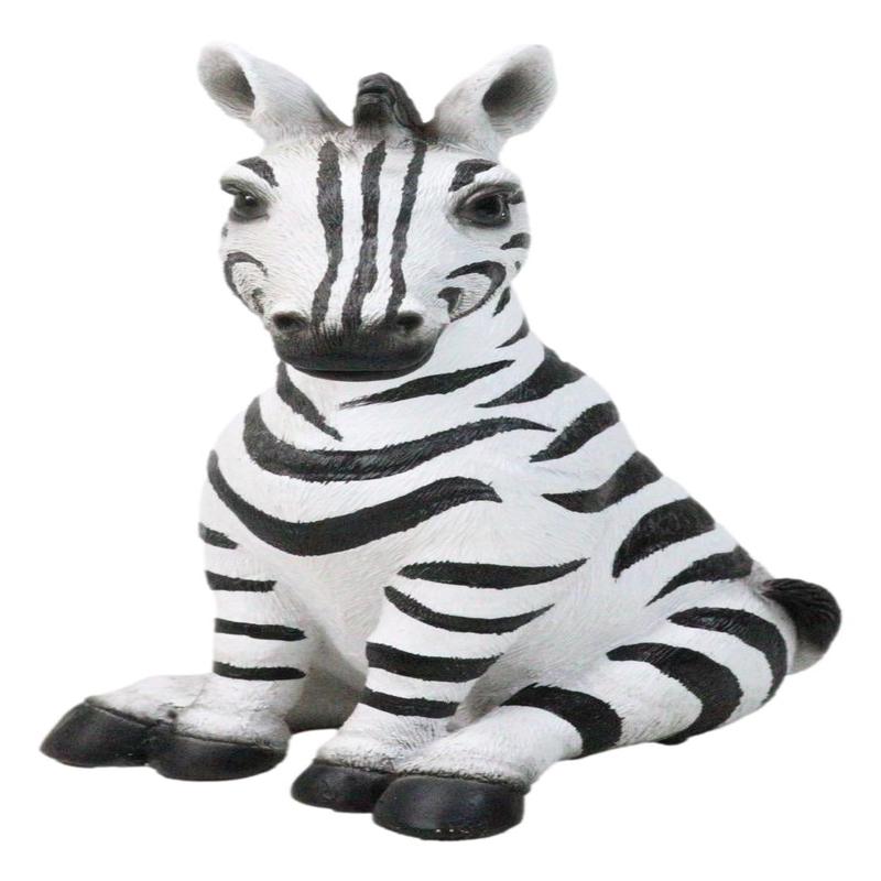 Wildlife Nature Safari Savanna Equid Zebra Horse Foal Sitting Figurine
