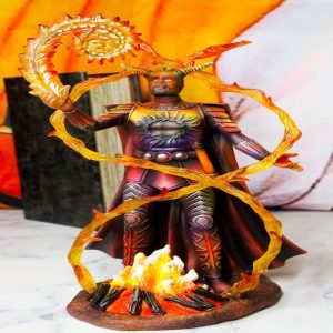 Fire Elemental Horned Wizard Sorcerer Demoniac Summoning Hellfire Magic Figurine