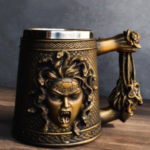 Greek Gorgon Sisters Goddess Medusa With Wild Snakes Hair And Scales Coffee Mug