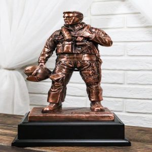 Air Force Airman Aircraft Carrier Fighter Jet Pilot Bronzed Statue With Base 11"