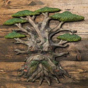 Nature Spirit God Celtic Greenman Tree Ent Canopy Hanging Wall Decor Plaque
