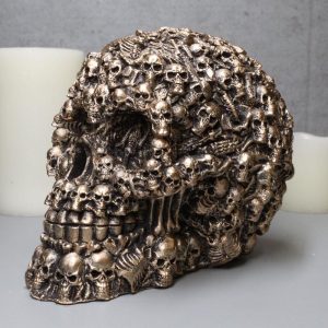 Ossuary Morphing Ghost Whisper Boneyard Skeletons Faux Brass Skull Figurine