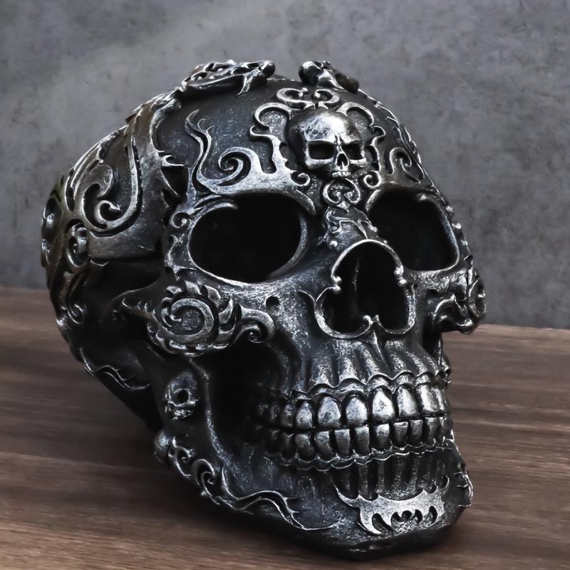 Gothic Black El Diablo Inferno Fire Tattoo Devil Hell Dragon Skull Figurine