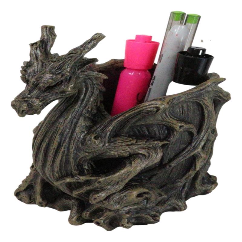 Medieval Forest Tree Ent Greenman Dendritic Roots Dragon Desktop Pen Holder