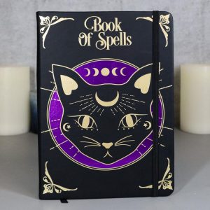 Mystic Mog Cat Book Of Spells Lined Pages Journal Book With Bookmark And Cord