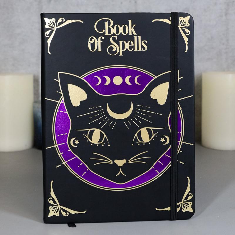 Mystic Mog Cat Book Of Spells Lined Pages Journal Book With Bookmark And Cord