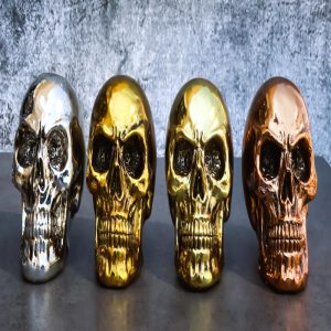 Pirate's Loot Metallic Silver Gold Brass And Copper Tone Skulls Mini Figurines