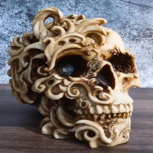 Spirit Skull Opera Tooled Rococo Flares Masquerade Cranium Macabre Figurine
