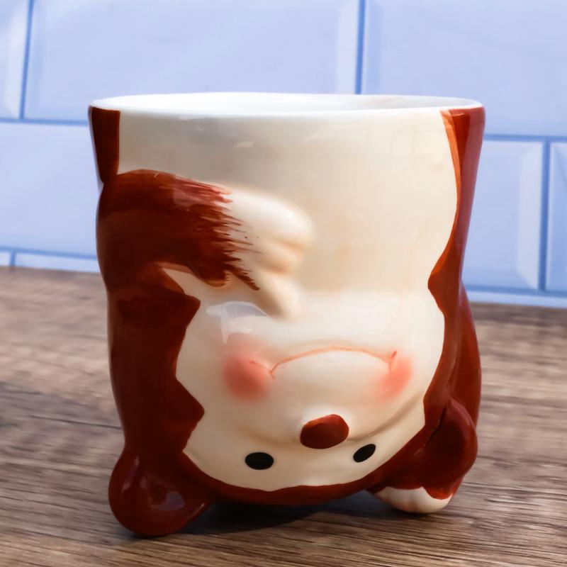 Topsy Turvy Ceramic Rainforest Baby Ape Monkey Latte Juice Dessert Mini Mug Cup