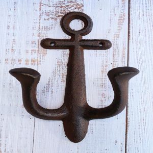 Cast Iron Rustic Sailor Nautical Marine Sea Ship Anchor 2 Pegs Double Wall Hook