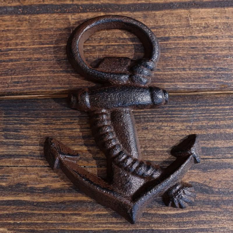 Rustic Cast Iron Nautical Coastal Marine Ship Anchor Beer Bottle Opener Set Of 4
