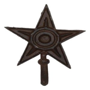 Pack Of 2 Rustic Western Lone Star Cast Iron Metal Wall Hooks Organizer Decor