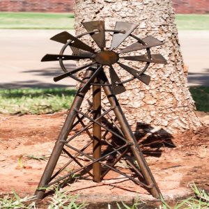 Rustic Country Farm Agricultural Windmill Outpost Wind Spinner Cast Iron Metal