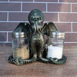 Winged Cthulhu The Wise One Octopus Kraken Salt And Pepper Shakers Holder Set