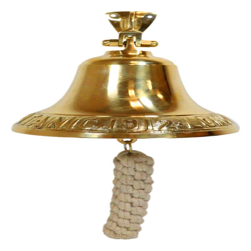 Marine Antiqued Solid Polished Brass RMS Titanic Wall Dinner Bell With Lanyard