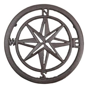 Rustic Cast Iron Polaris Northern Star Table Or Wall Trivet Symbol Of Good Luck