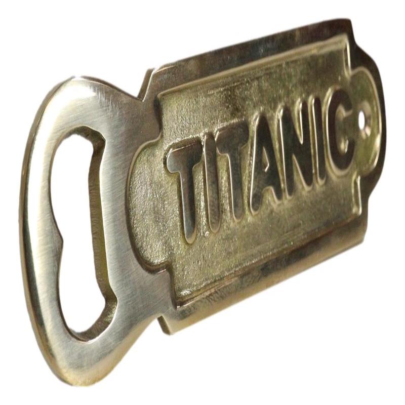 Set Of 2 Solid Brass Antiqued Nautical Marine RMS Titanic Hand Bottle Cap Opener