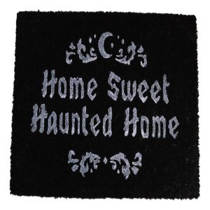 Home Sweet Haunted Home Halloween Black Coir Coconut Fiber Floor Mat Doormat