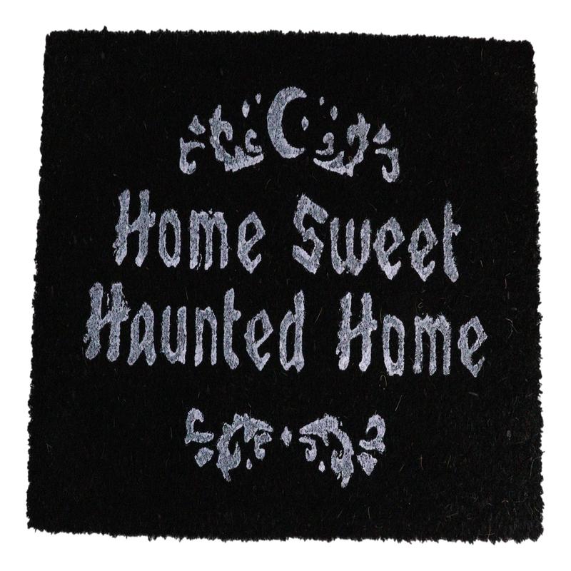 Home Sweet Haunted Home Halloween Black Coir Coconut Fiber Floor Mat Doormat