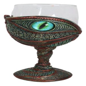 Mystical Horus Wedjat Gaze Eye Of The Dragon Scales Wine Glass Goblet Chalice