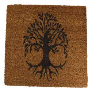 Tree Of Life Eden With Dendritic Roots Coir Coconut Fiber Floor Mat Doormat