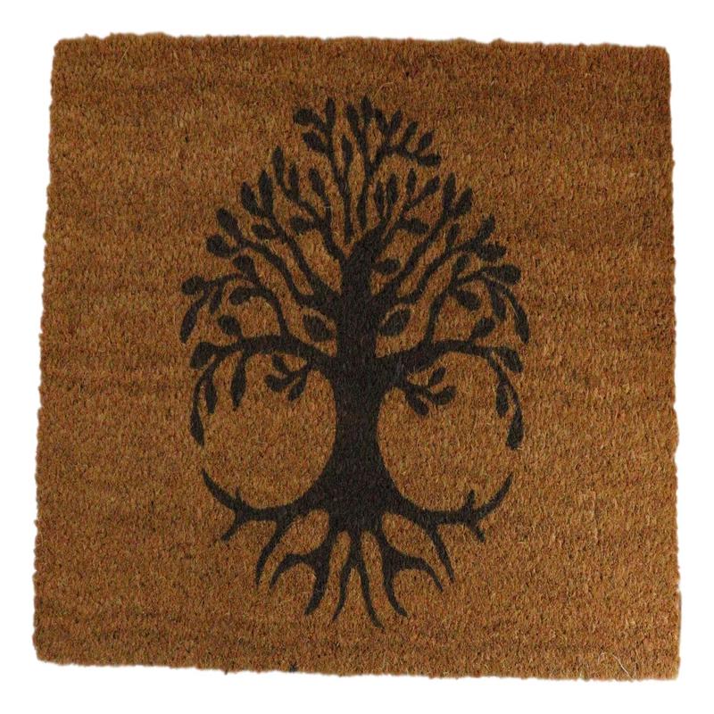 Tree Of Life Eden With Dendritic Roots Coir Coconut Fiber Floor Mat Doormat