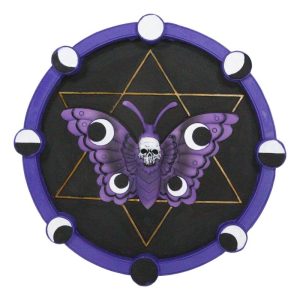 Wicca Gothic Morphing Skull Moth Pentagram Star Phases Of The Moon Wall Decor