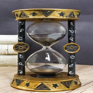 Wicca Metaphysical Sacred Symbols Astrology Zodiac Invertible Glass Sand Timer