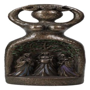 Wicca Spiral Triple Moon Goddess Mother Maiden Crone Tree Of Life Figurine