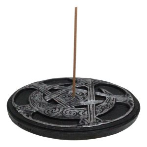 Celtic Triskele Wicca Sacred Symbols Triple Moon Pentagram Round Incense Holder